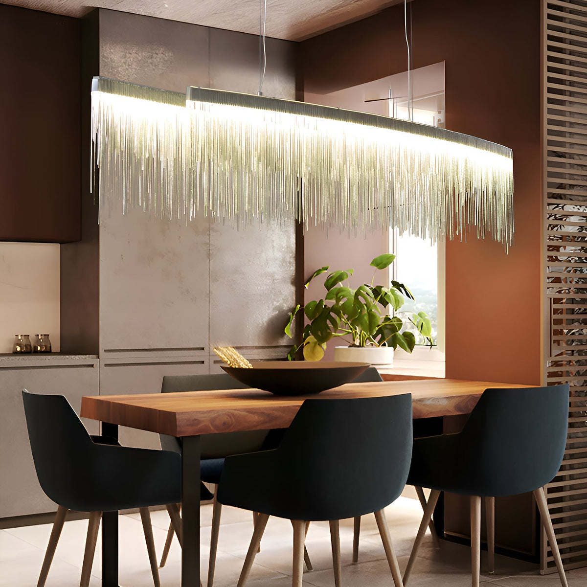 Kronleuchter Linear Metall Esszimmer