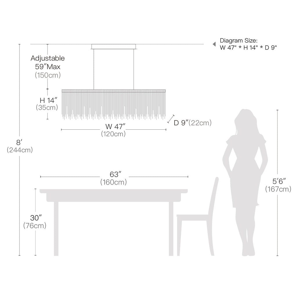 Kronleuchter Linear Metall Esszimmer