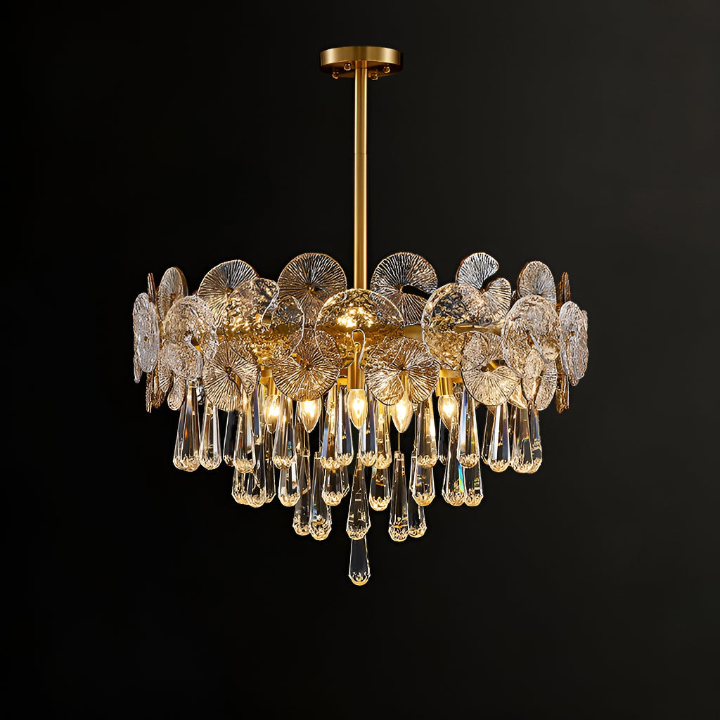 Kronleuchter Glas Gold Kugeln Wohnzimmer