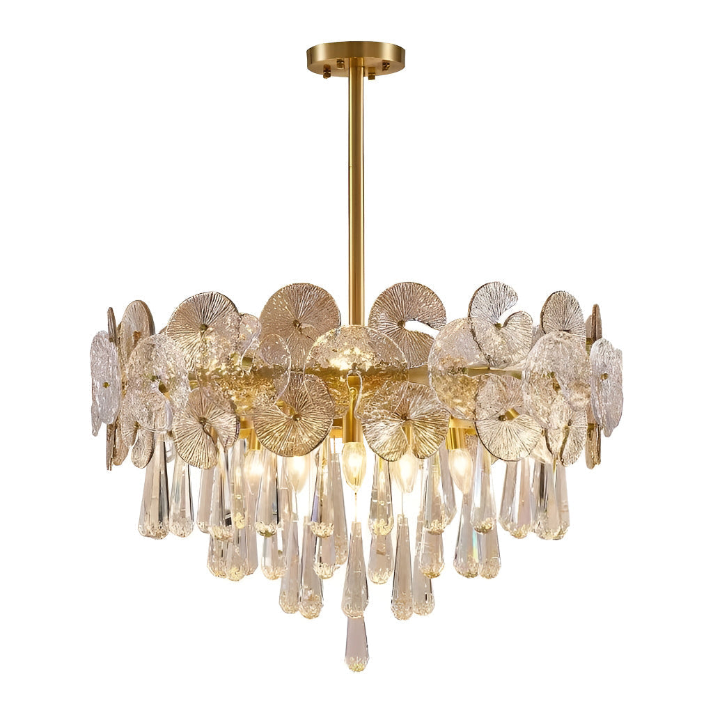 Kronleuchter Glas Gold Kugeln Wohnzimmer
