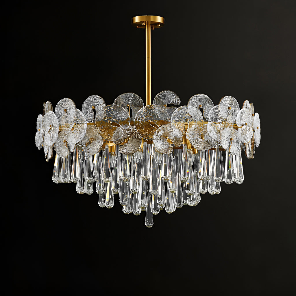 Kronleuchter Glas Gold Kugeln Wohnzimmer