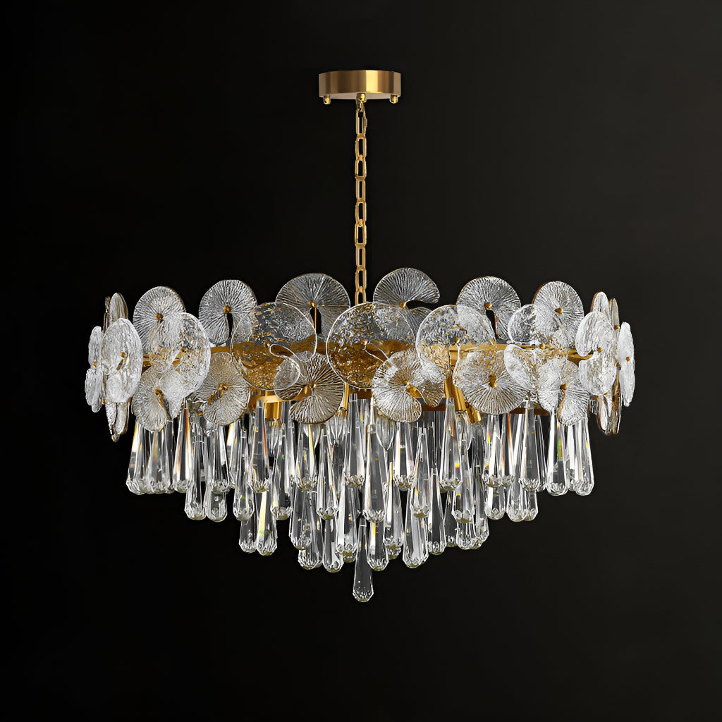 Kronleuchter Glas Gold Kugeln Wohnzimmer