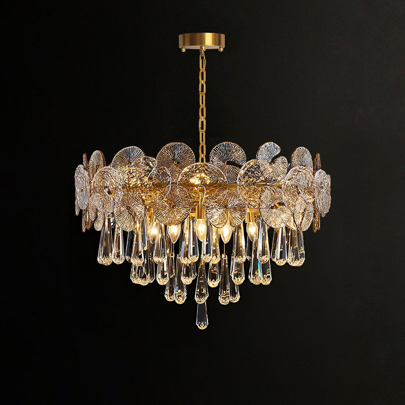 Kronleuchter Glas Gold Kugeln Wohnzimmer