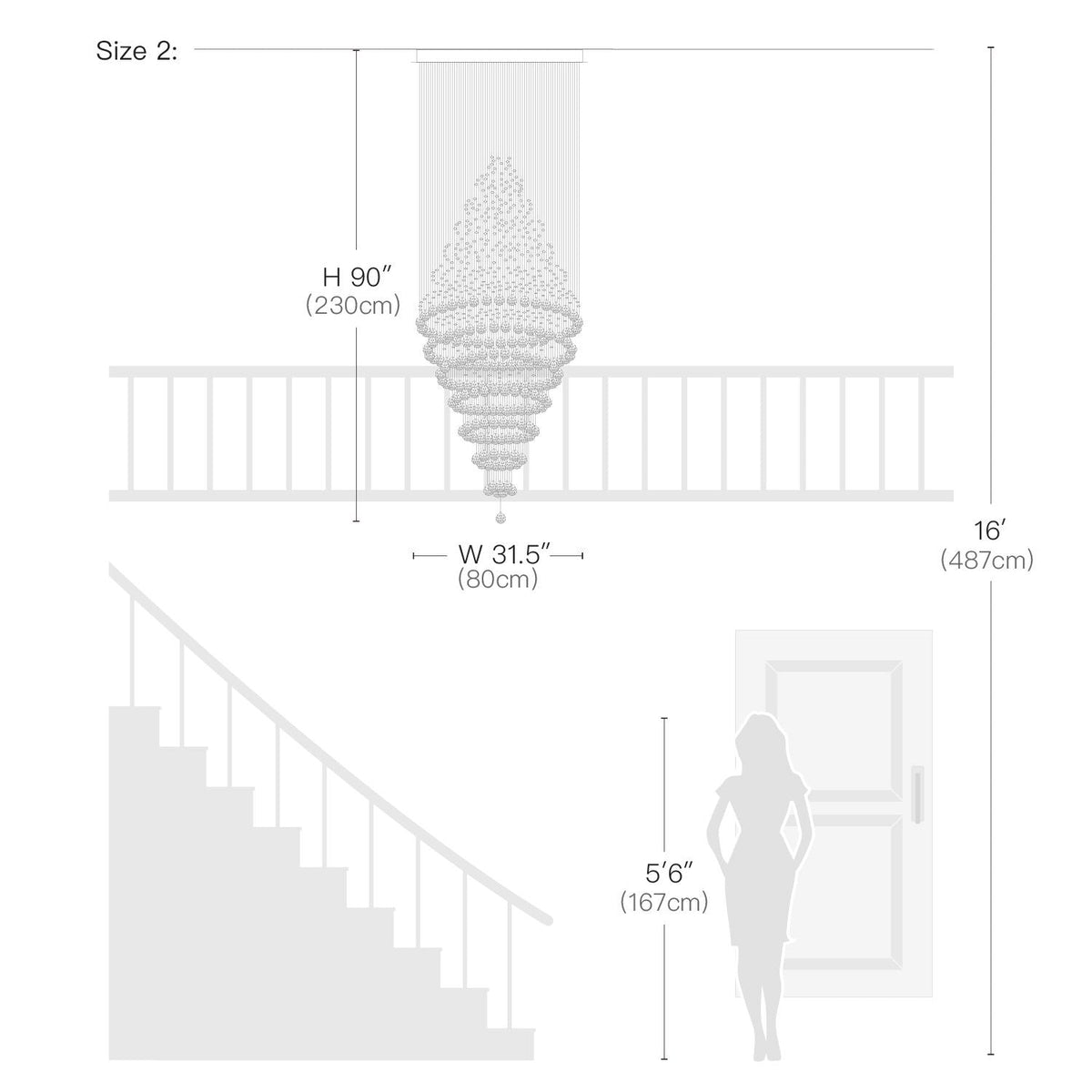 Kronleuchter Spirale Kristall Wohnzimmer Silber