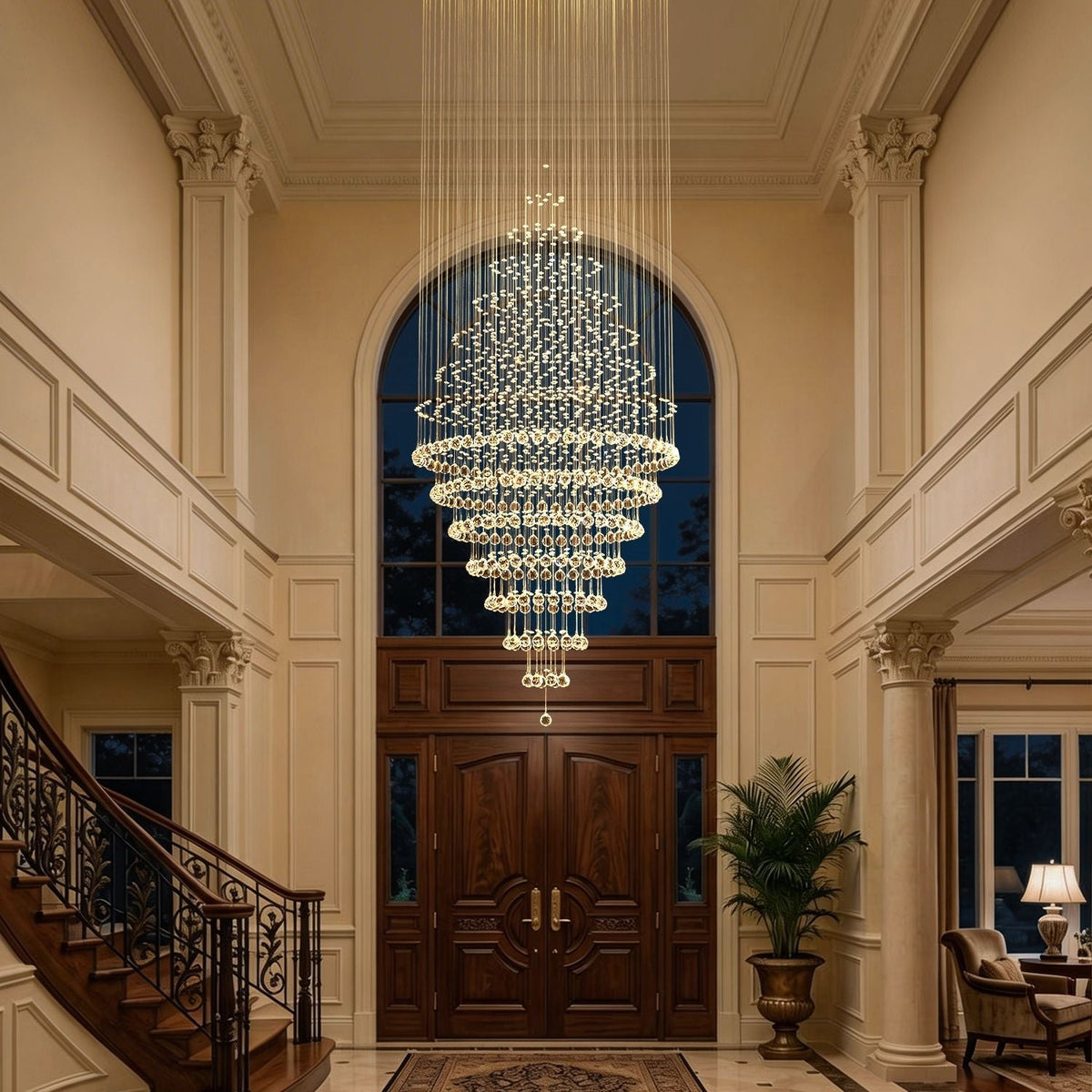 Kronleuchter Spirale Kristall Wohnzimmer Silber