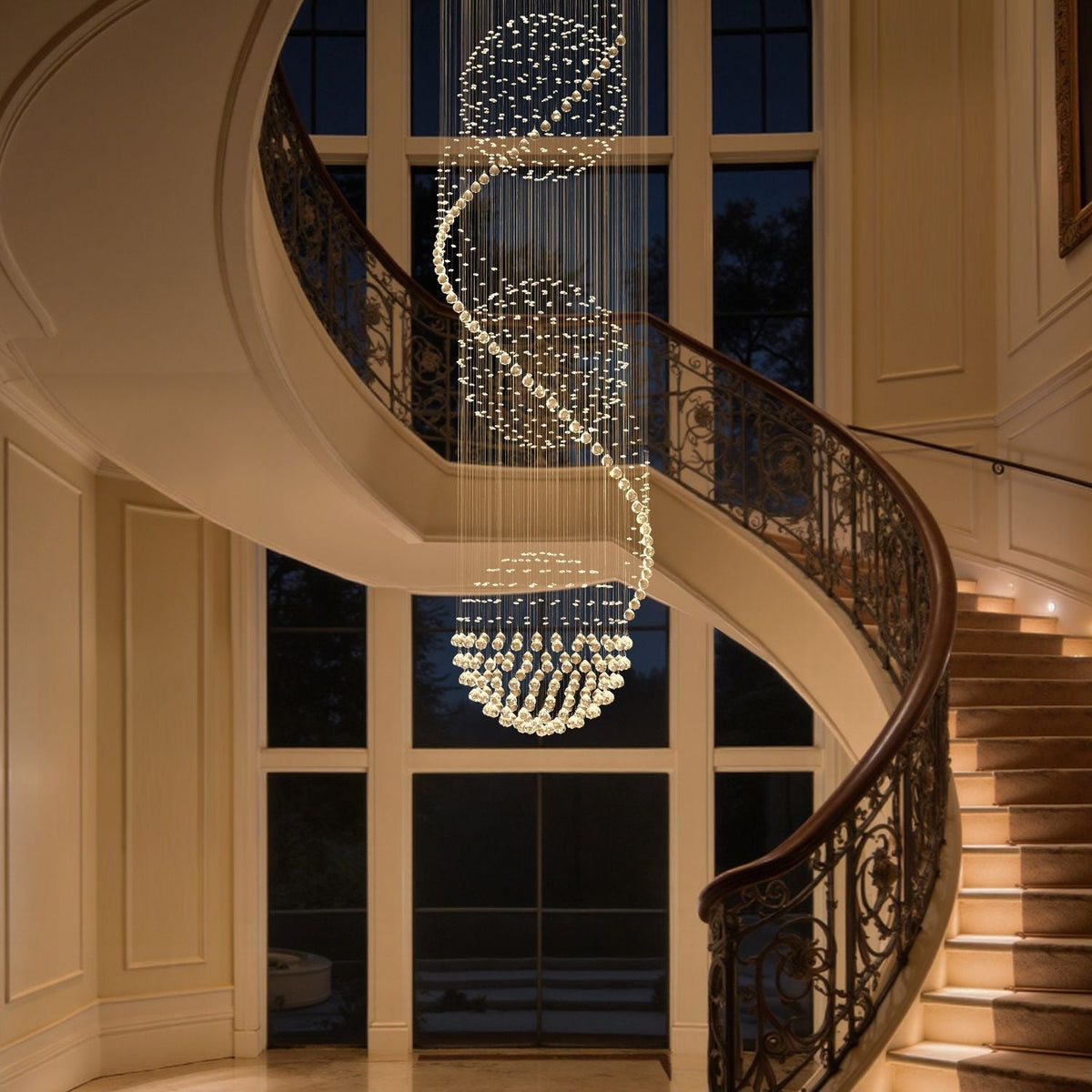 Kronleuchter Spirale Kristall Eingang