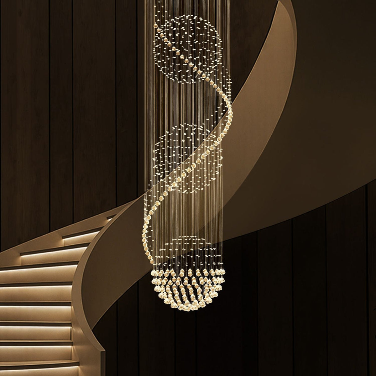 Kronleuchter Spirale Kristall Eingang
