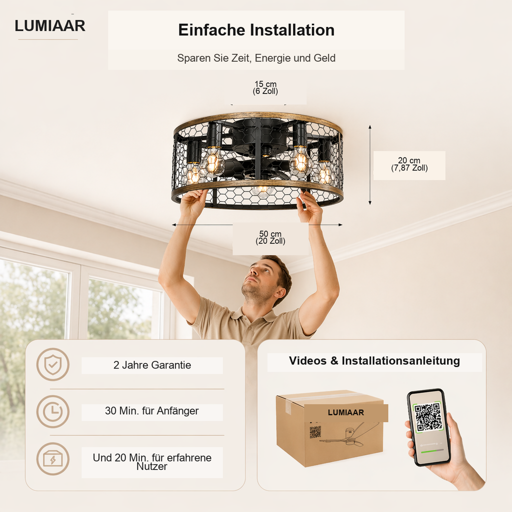 Marengo | Käfig-Ventilator LED Fernbedienung 51 cm