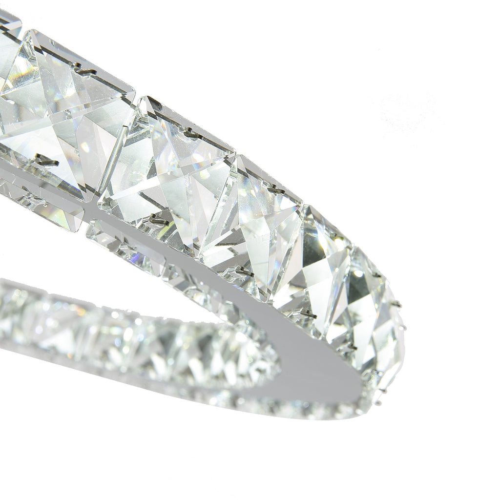 Kronleuchter Rechteckig Kristall Silber Ring
