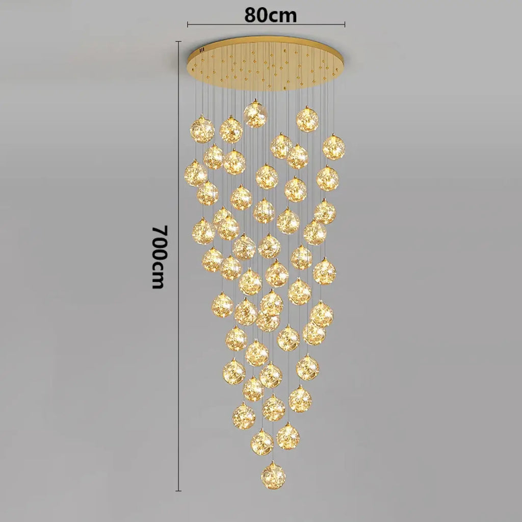 Pendelleuchte Wasserfall LED Gold für Treppenhaus