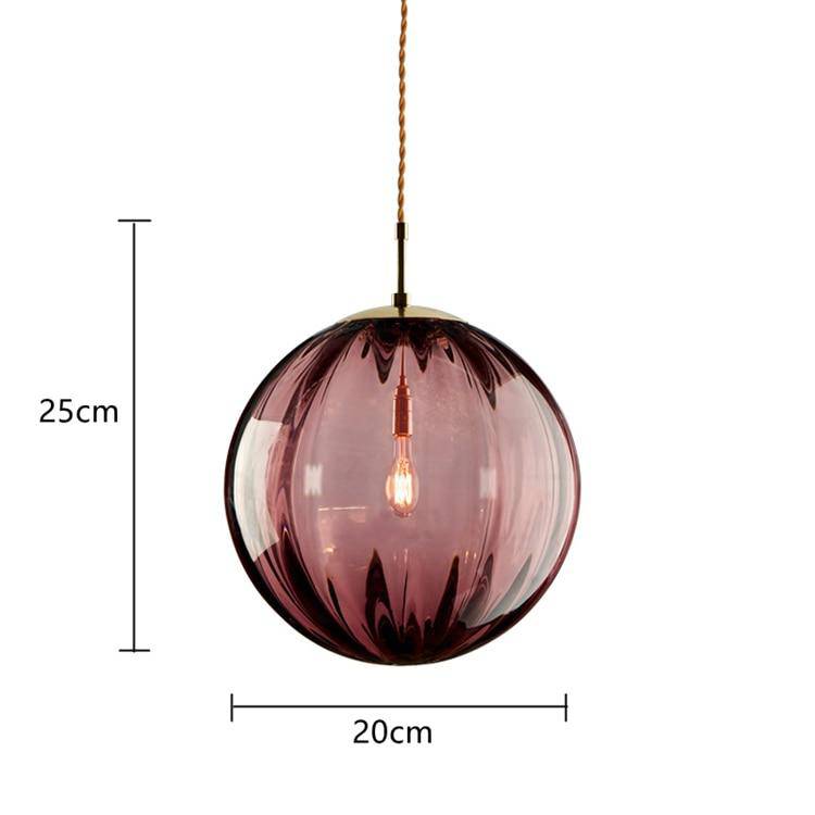 Pendelleuchte LED Kugel aus farbigem Glas Design modern