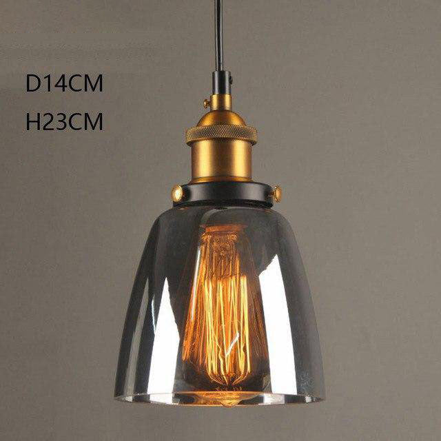 Pendelleuchte aus Rauchglas Vintage