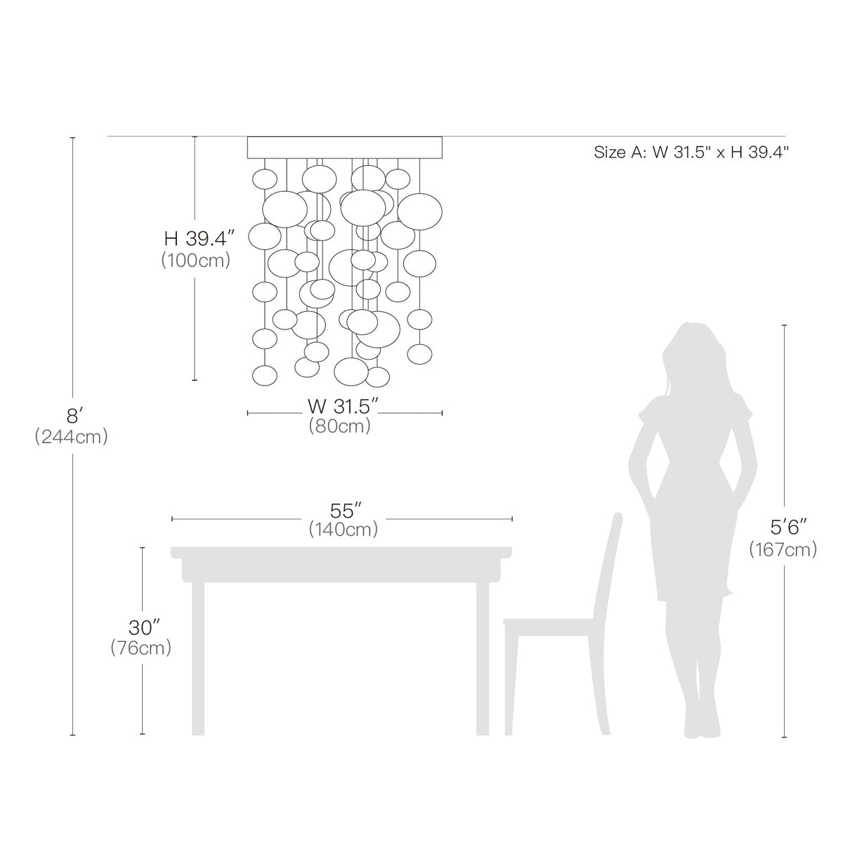 Kronleuchter Rechteckig Kristall Esszimmer 8 Flammig