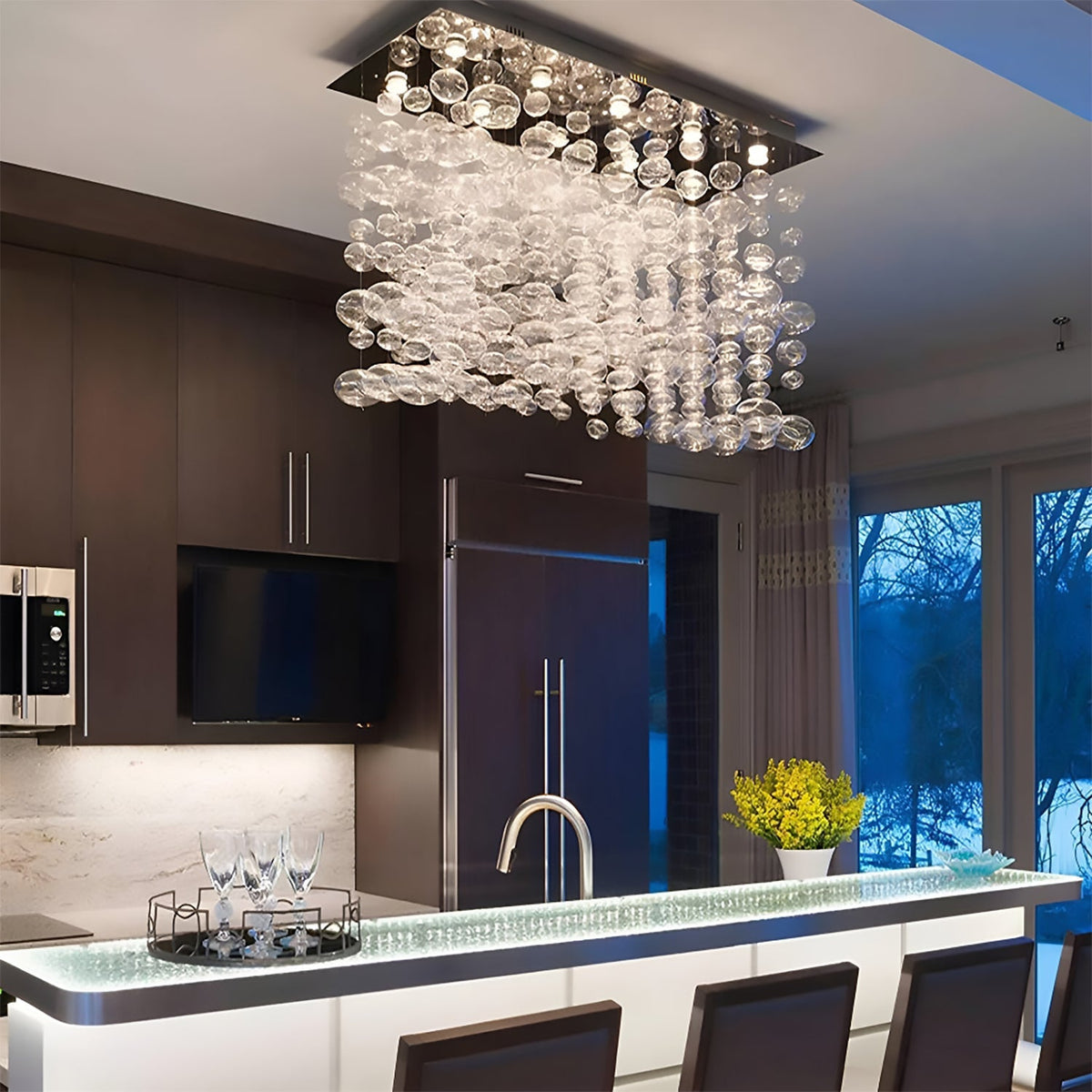 Kronleuchter Rechteckig Kristall Esszimmer 8 Flammig