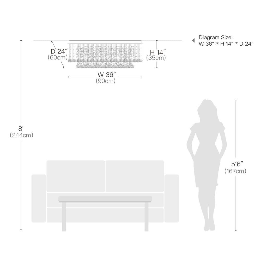 Kronleuchter Rechteckig Kristall Wohnzimmer