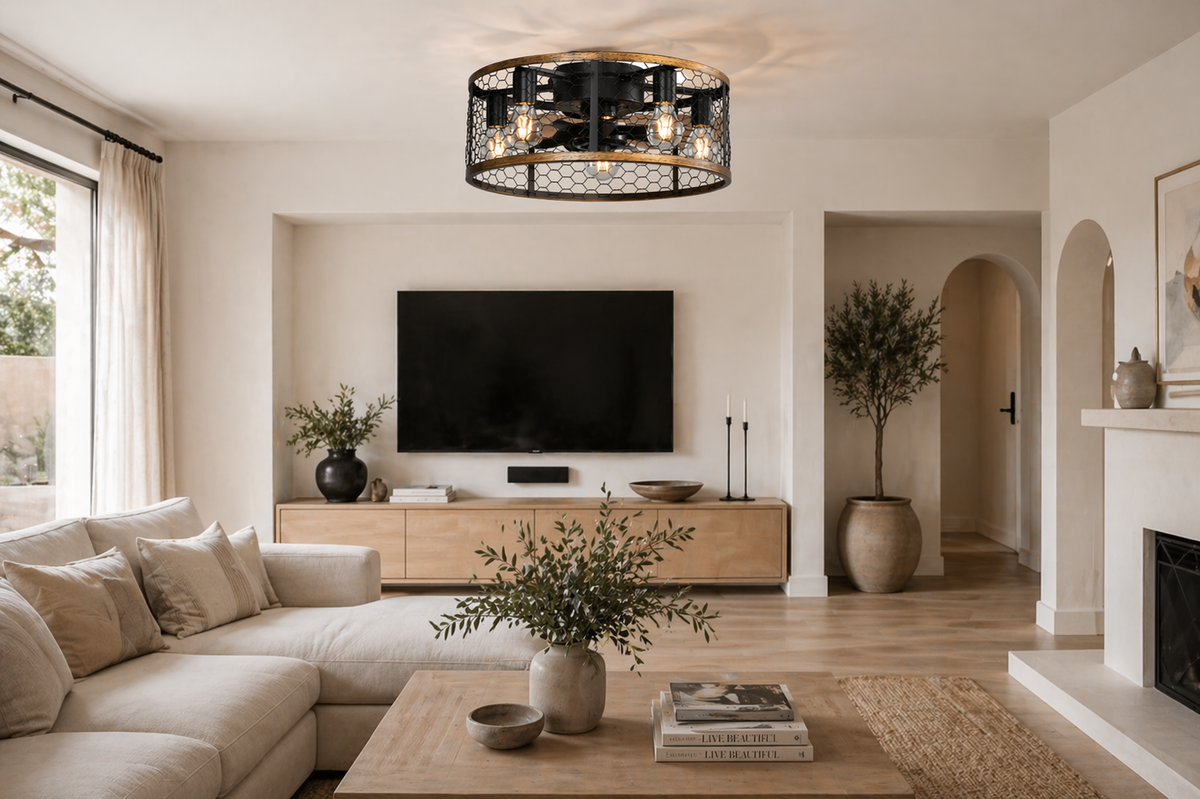 Marengo | Käfig-Ventilator LED Fernbedienung 51 cm