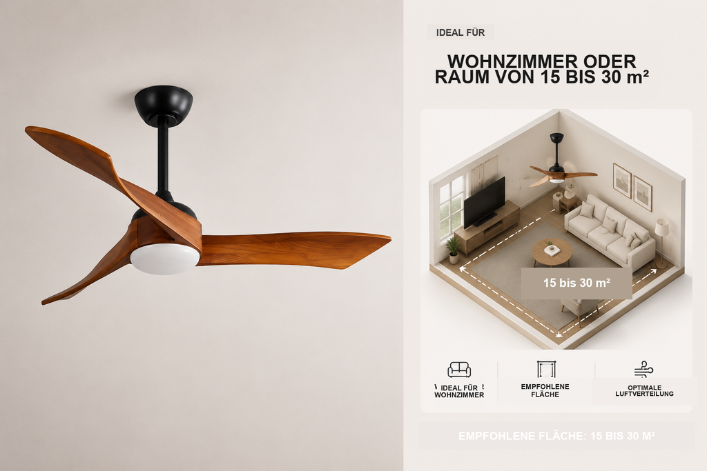 Cygnéo | Nordischer Ventilator LED Fernbedienung 132 cm