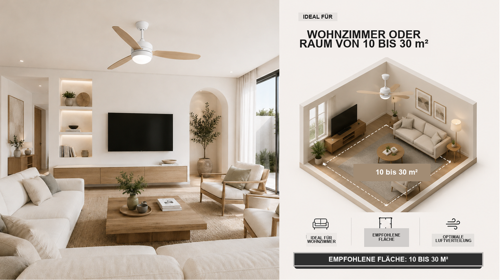 Calisto | Design-Ventilator LED Fernbedienung 117 cm