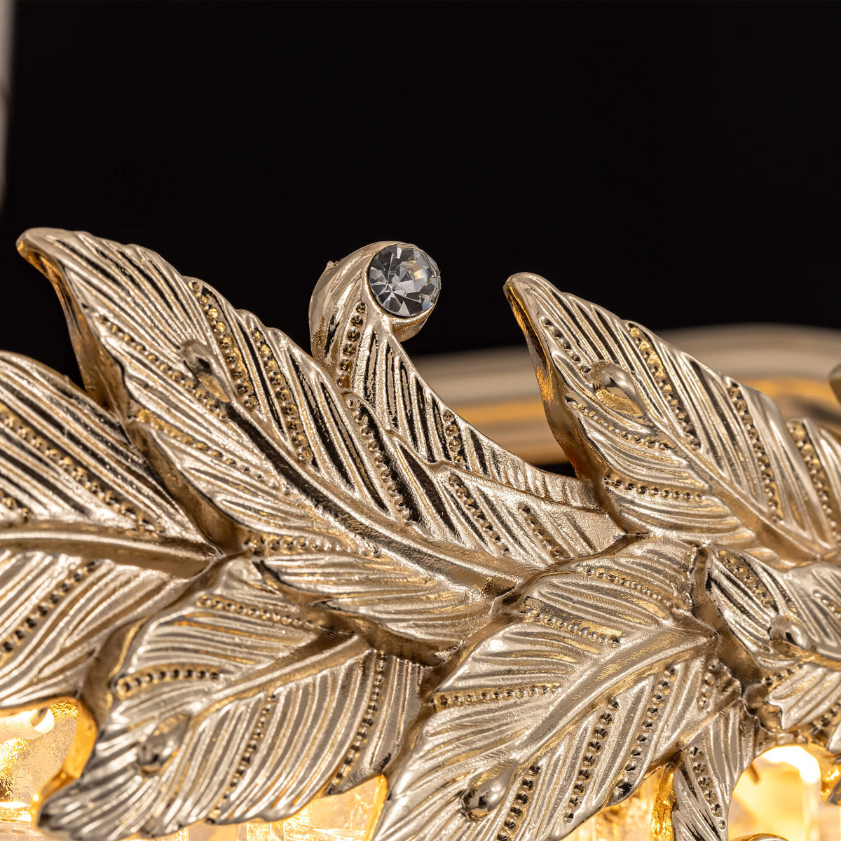 Kronleuchter Rund Kristall Gold Esszimmer