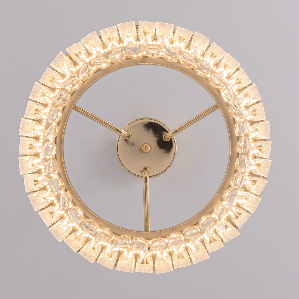 Kronleuchter Rund Kristall Gold Esszimmer