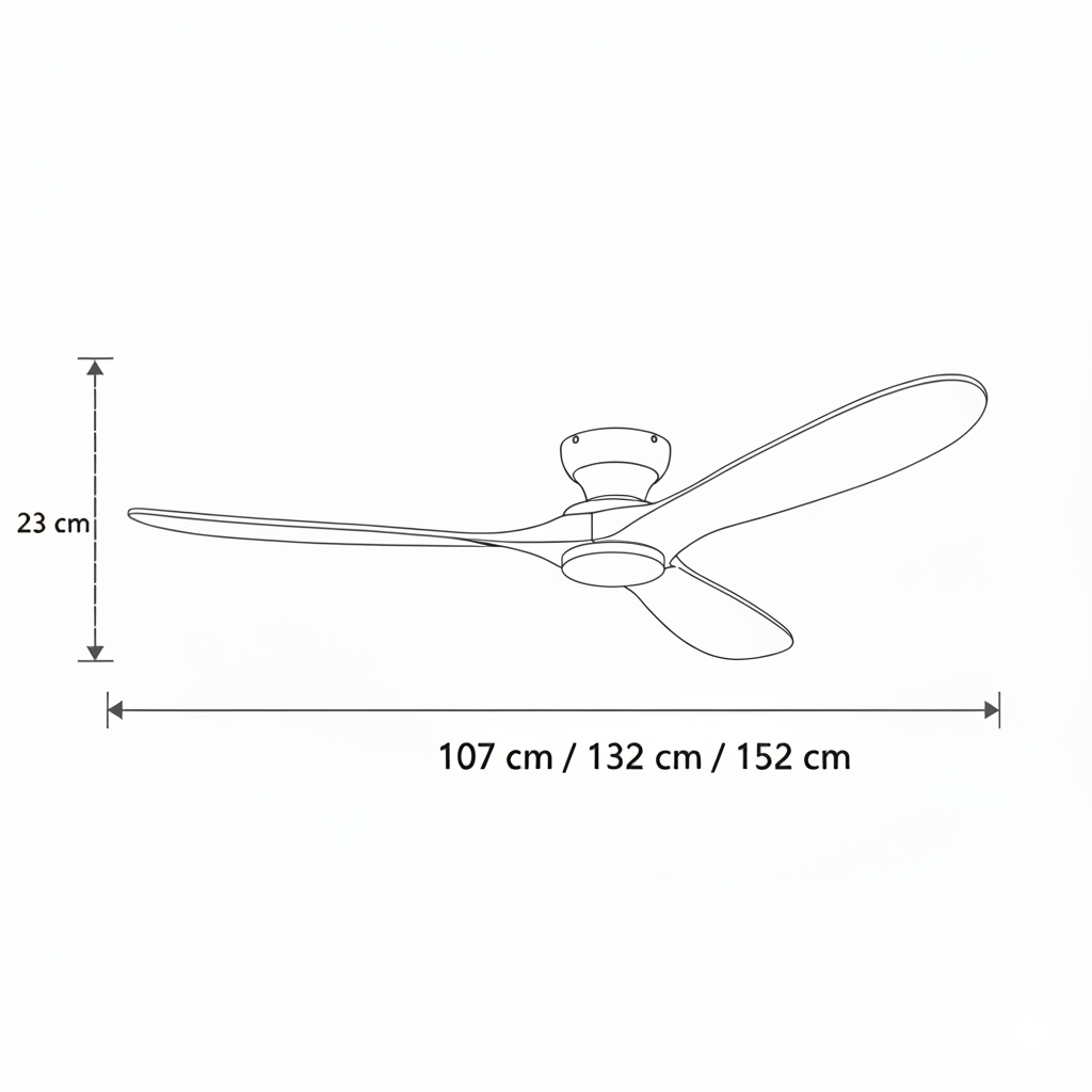 Lumi | Ventilator mit Beleuchtung LED Naturholz und Weiß