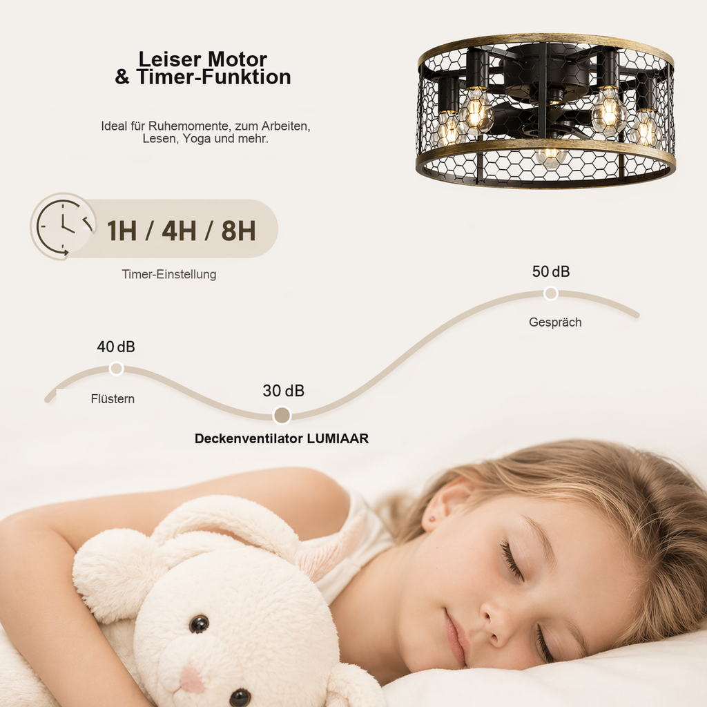 Marengo | Käfig-Ventilator LED Fernbedienung 51 cm