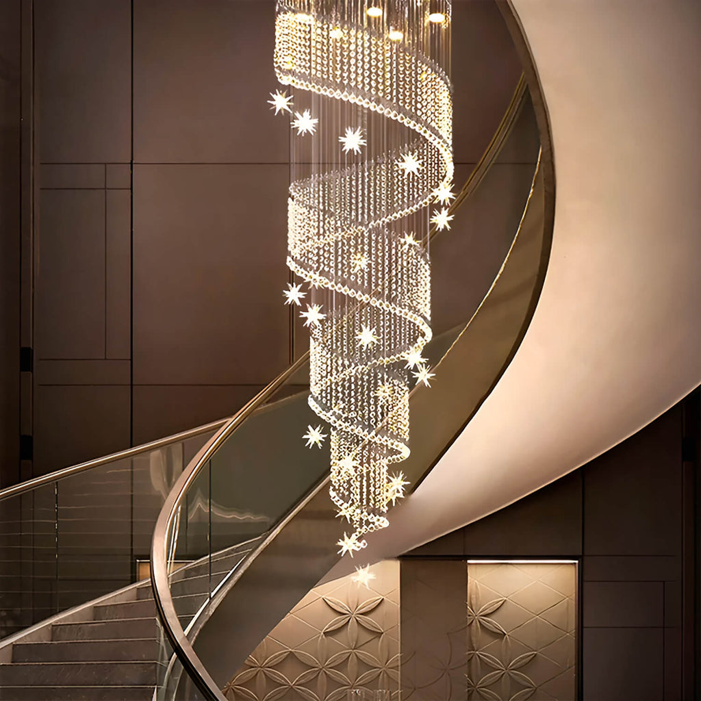 Kronleuchter Spirale Kristall Silber