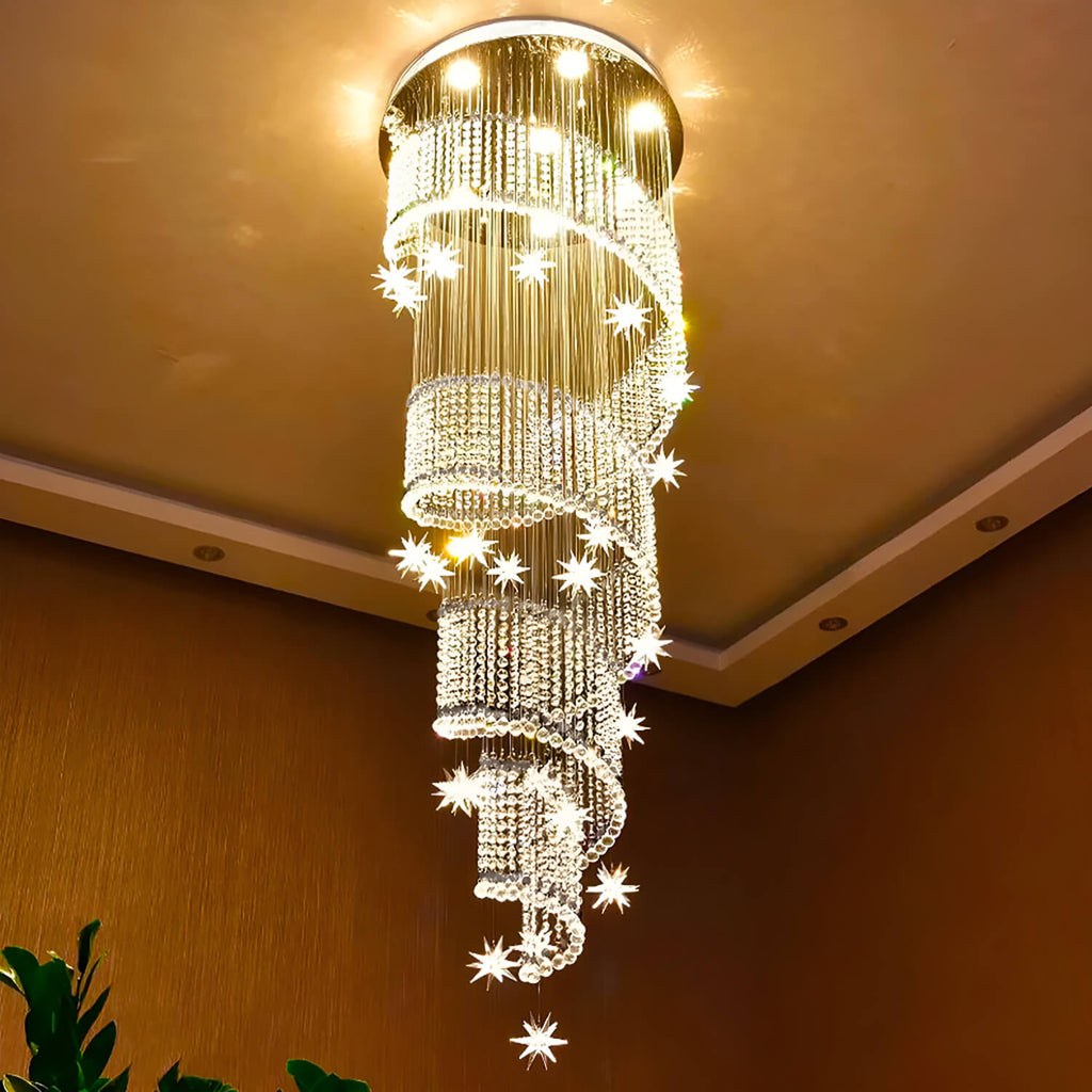 Kronleuchter Spirale Kristall Silber