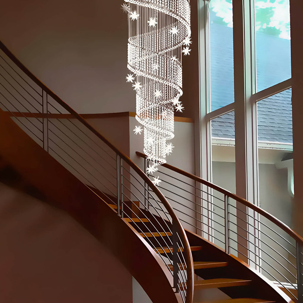 Kronleuchter Spirale Kristall Silber