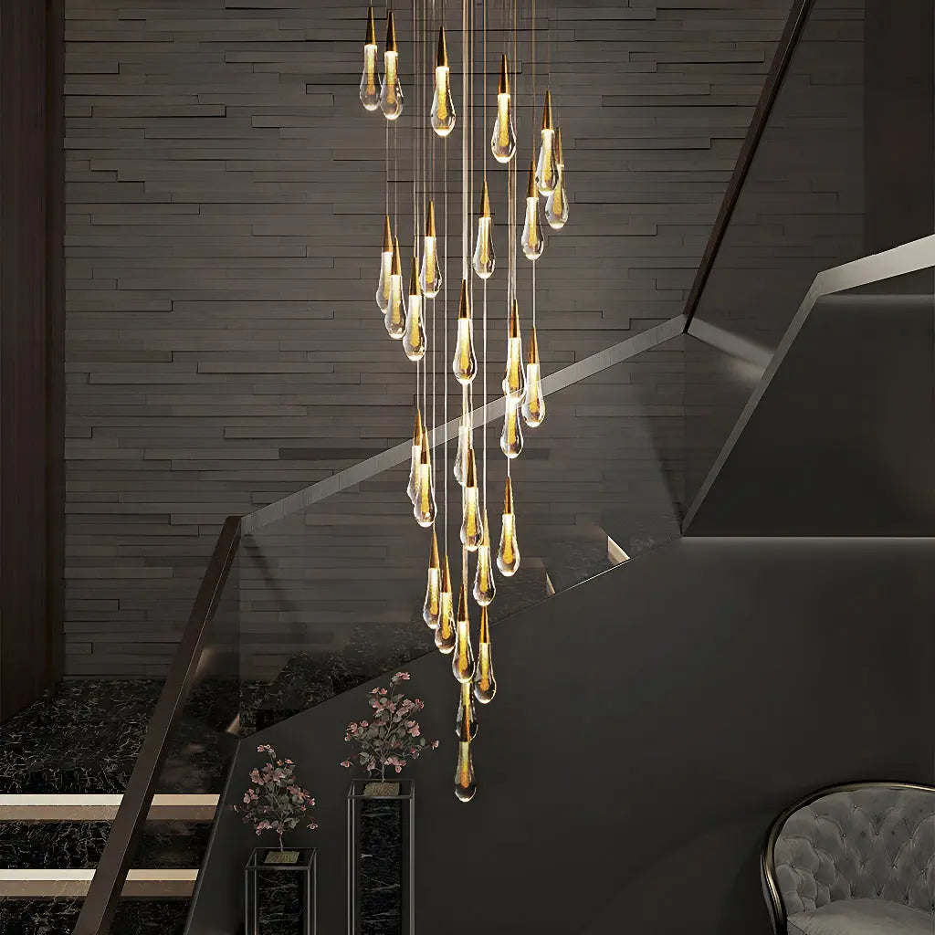 Kronleuchter Spirale LED Gold für Wohnzimmer und Esszimmer