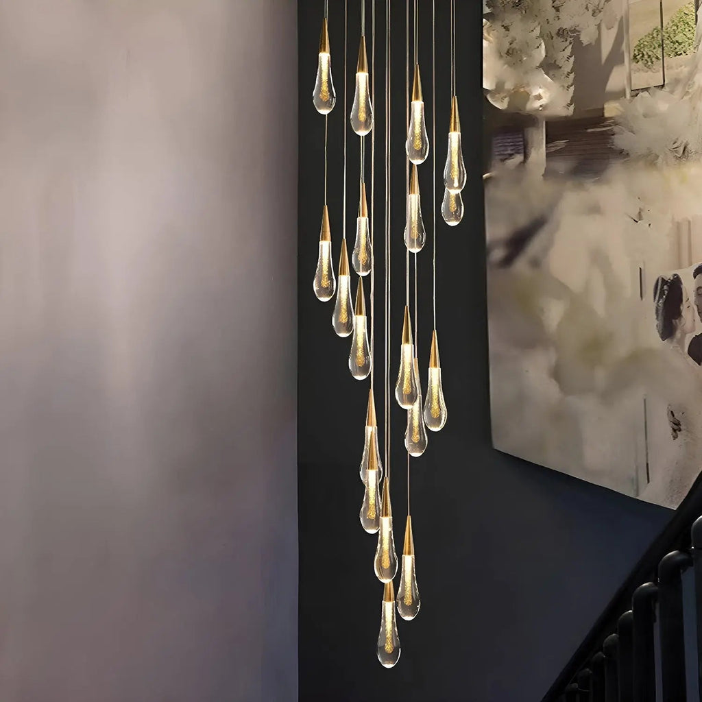 Kronleuchter Spirale LED Gold für Wohnzimmer und Esszimmer