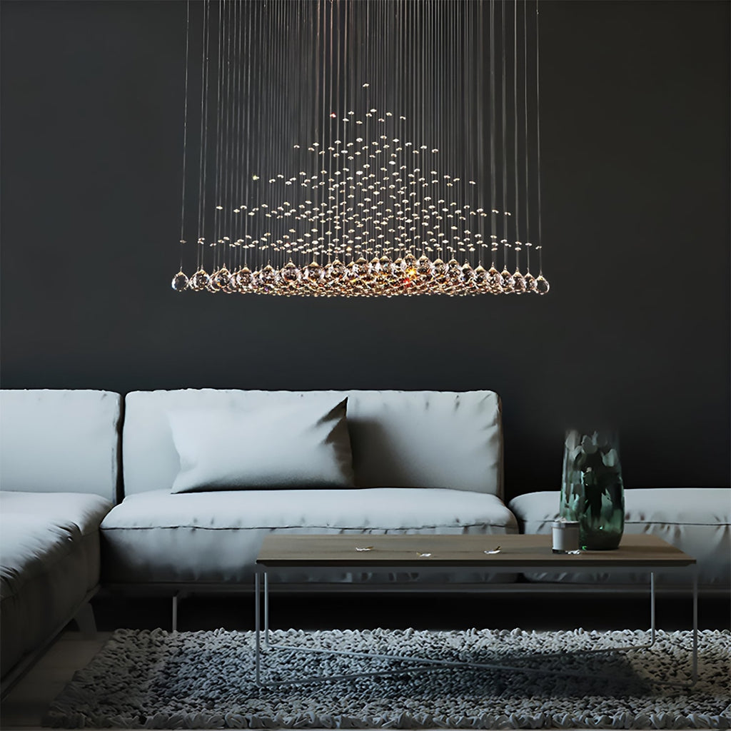 Kronleuchter Quadratisch Kristall Silber