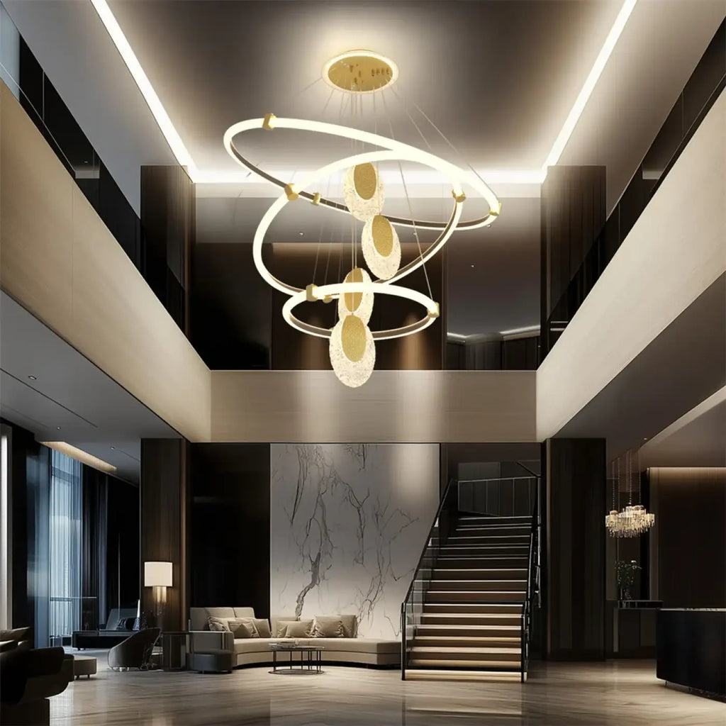 Pendelleuchte LED mit Spiralen Gold