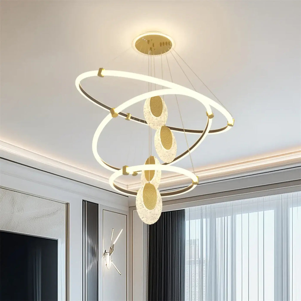 Pendelleuchte LED mit Spiralen Gold