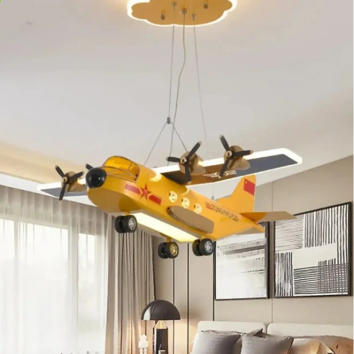 Pendelleuchte Flugzeug LED für Schlafzimmer Kinder