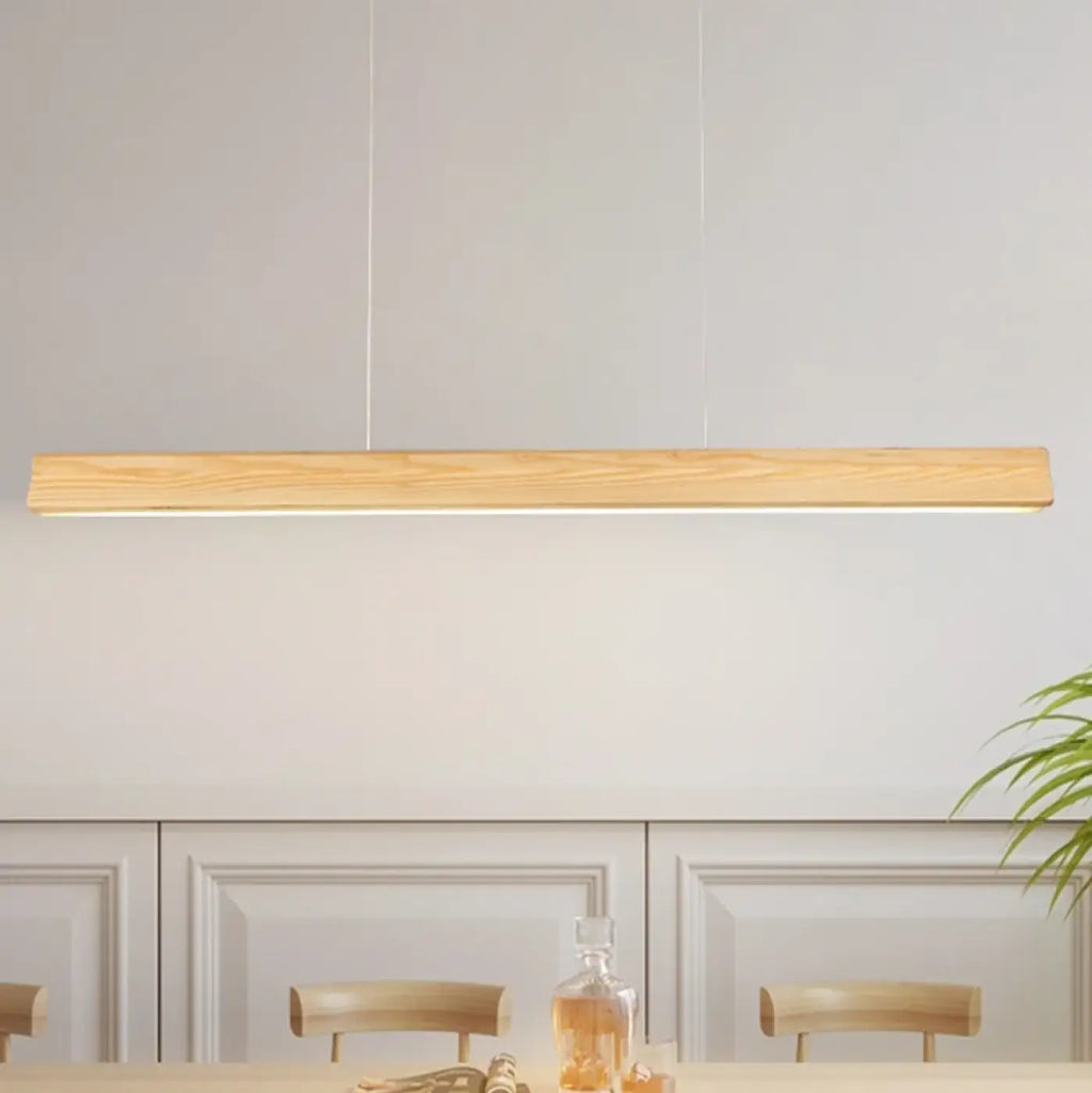 Pendelleuchte LED Linear aus Dunklem Holz