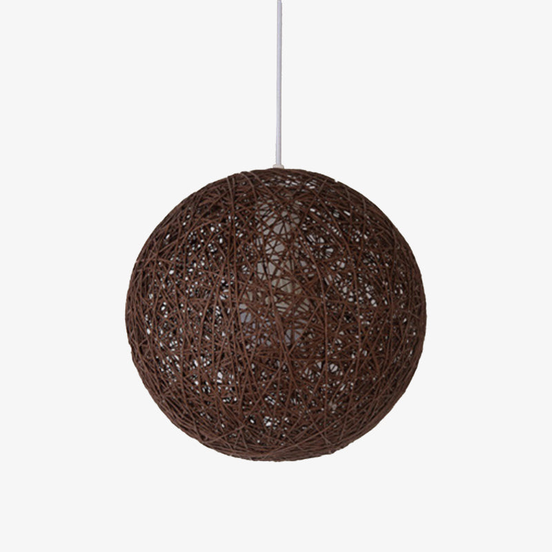 Pendelleuchte Kugel aus Papier geflochten Stil Rattan-Optik Design modern