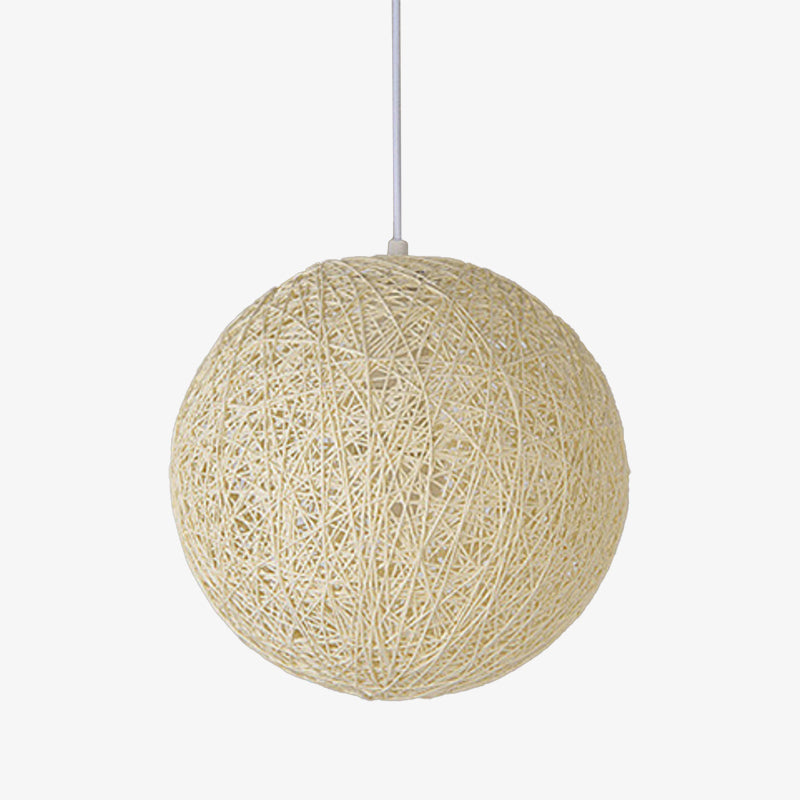 Pendelleuchte Kugel aus Papier geflochten Stil Rattan-Optik Design modern