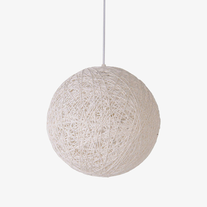 Pendelleuchte Kugel aus Papier geflochten Stil Rattan-Optik Design modern