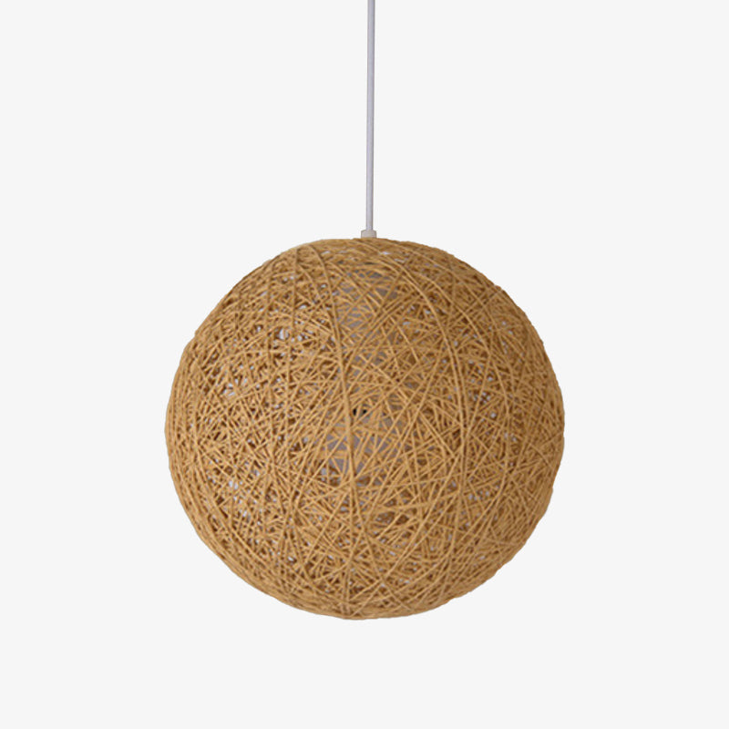 Pendelleuchte Kugel aus Papier geflochten Stil Rattan-Optik Design modern