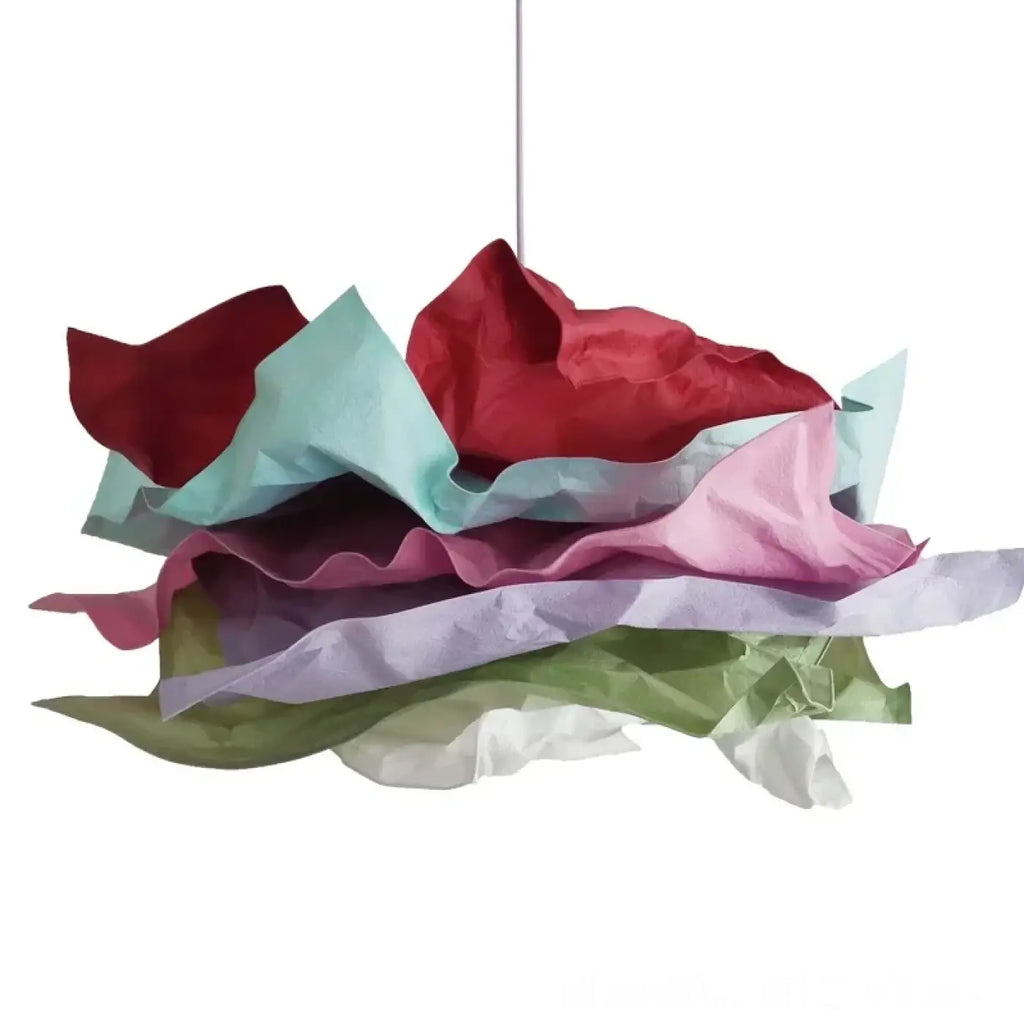 Pendelleuchte Kunstvoll aus Papier Geknittert Mehrfarbig