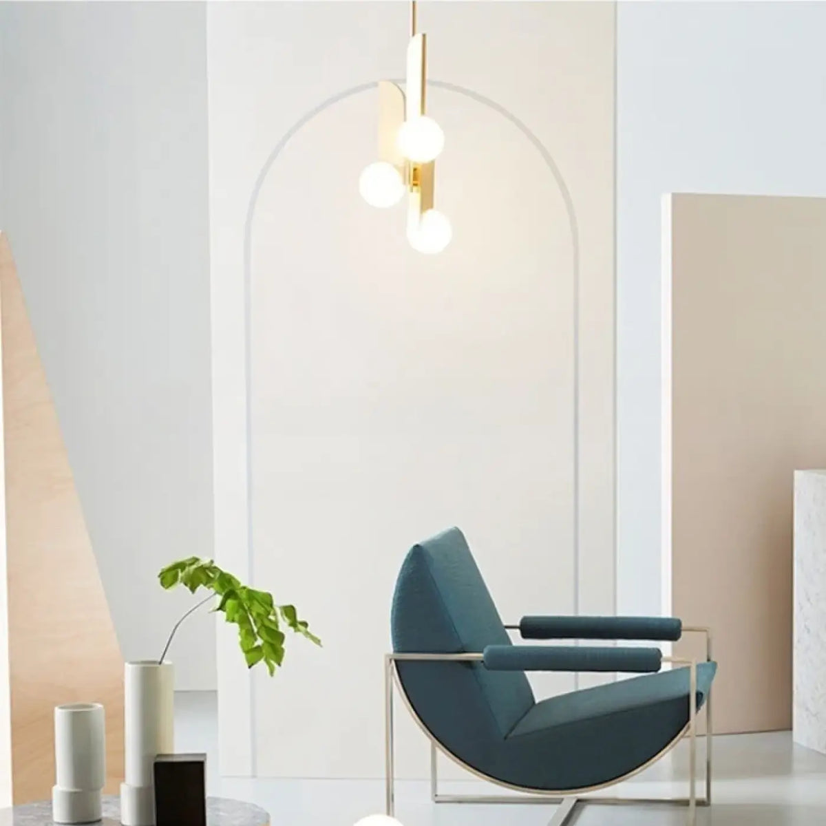 Pendelleuchte Gold Minimalistisch mit Kugel aus Glas