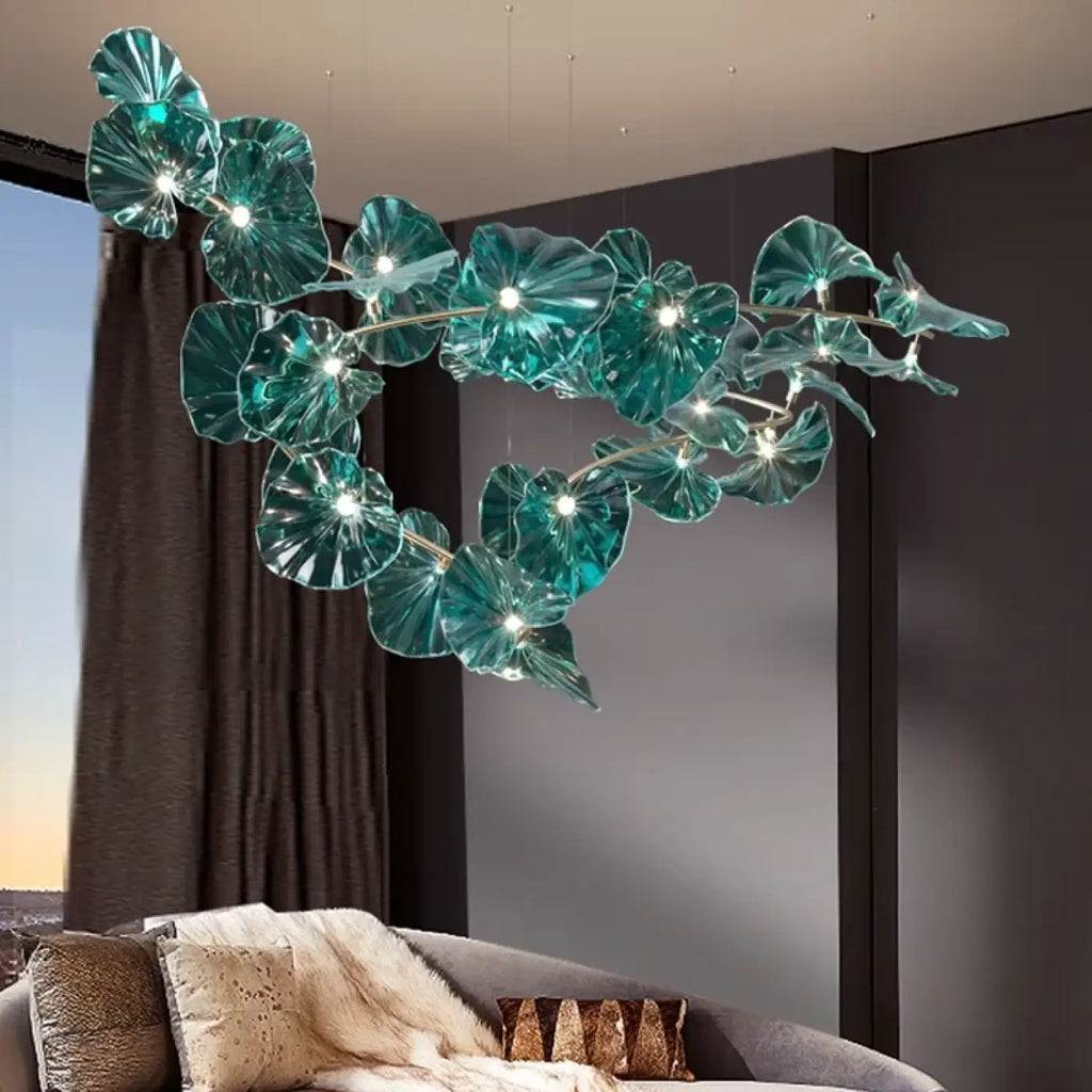 Pendelleuchte aus Glas Skulptural Effekt Pflanzlich