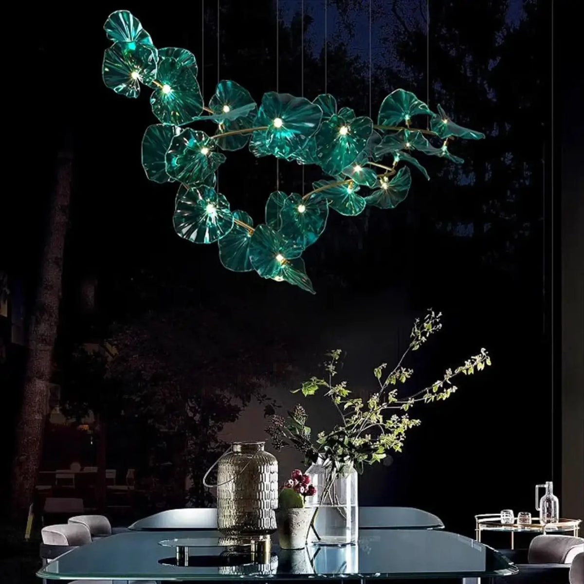 Pendelleuchte aus Glas Skulptural Effekt Pflanzlich