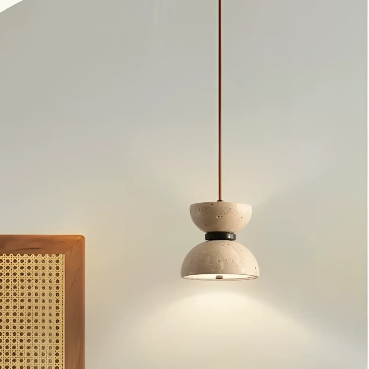 Pendelleuchte LED aus Stein Beige