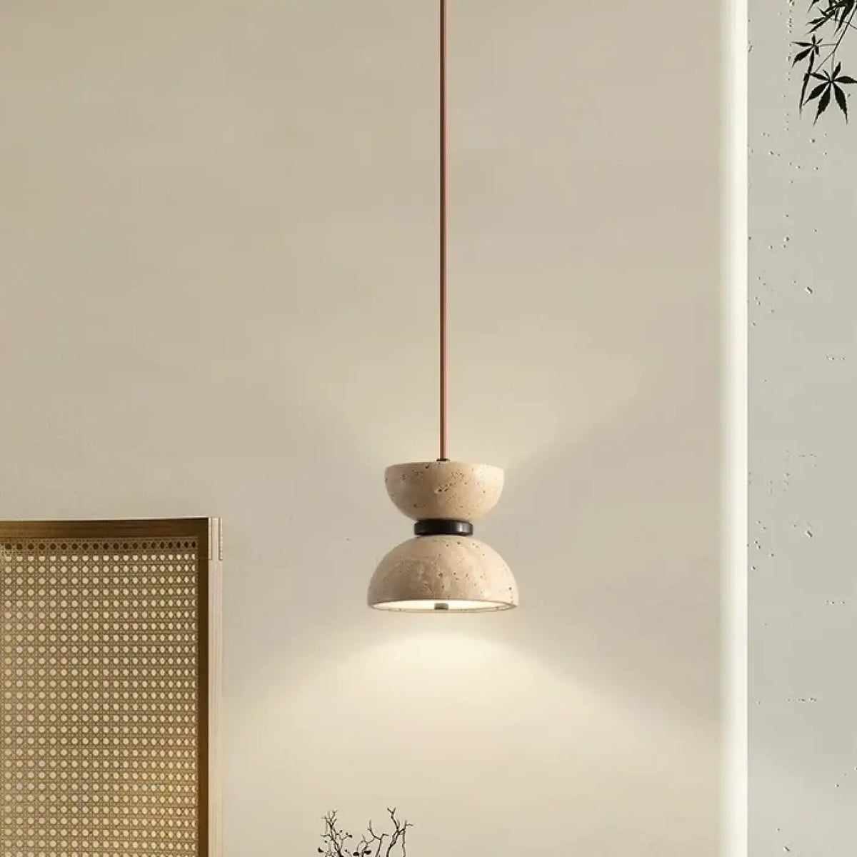 Pendelleuchte LED aus Stein Beige