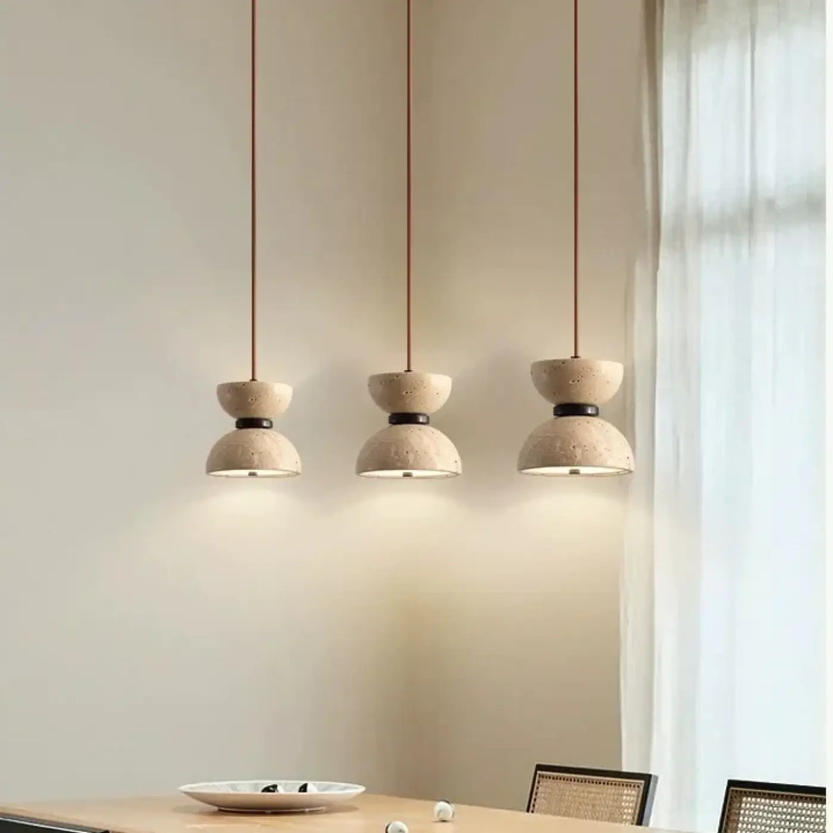 Pendelleuchte LED aus Stein Beige