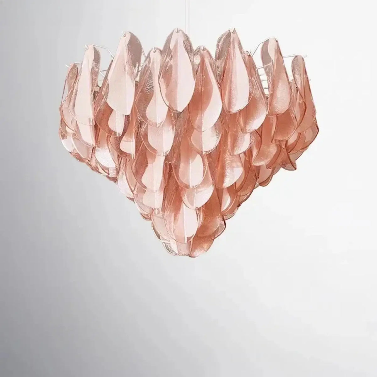 Pendelleuchte aus Glas Rosa mit Blütenblättern Dekorativ