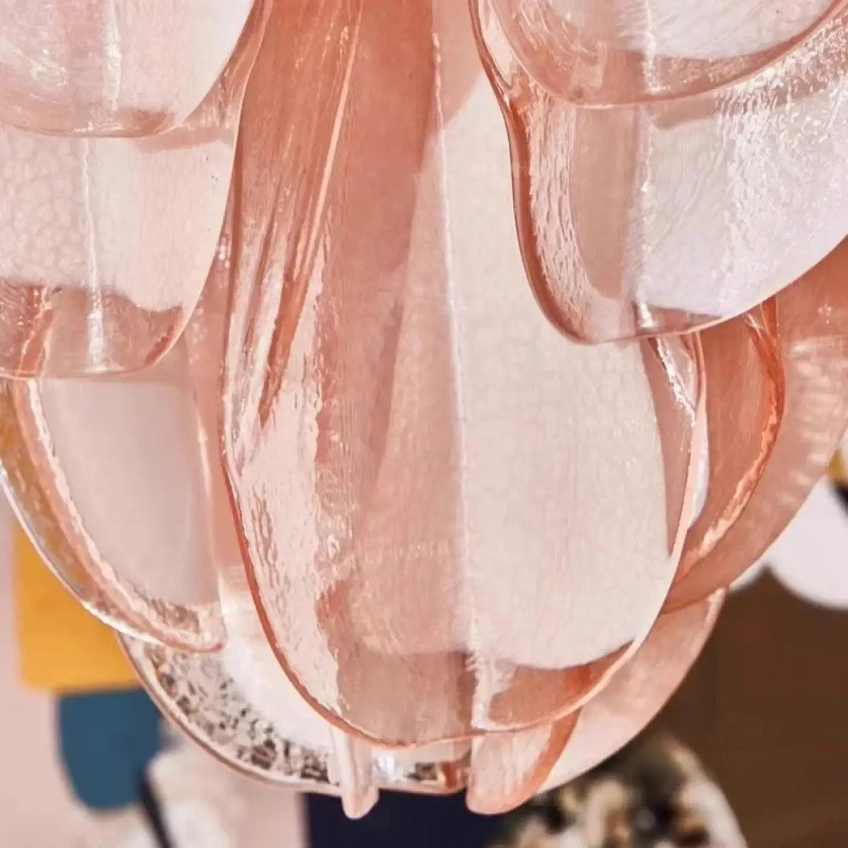 Pendelleuchte aus Glas Rosa mit Blütenblättern Dekorativ