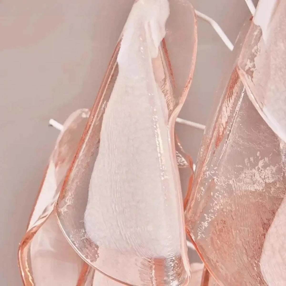 Pendelleuchte aus Glas Rosa mit Blütenblättern Dekorativ